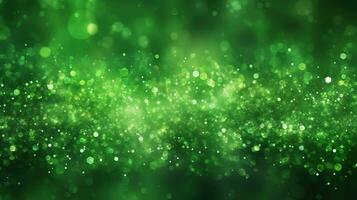 Abstract Bokeh Green Glitter Background photo