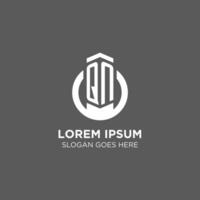 Initial QN circle round line logo, abstract company logo design ideas vector