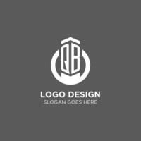Initial QB circle round line logo, abstract company logo design ideas vector