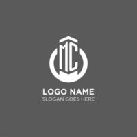 inicial mc circulo redondo línea logo, resumen empresa logo diseño ideas vector