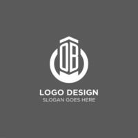 Initial OB circle round line logo, abstract company logo design ideas vector