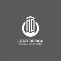 Initial MO circle round line logo, abstract company logo design ideas vector