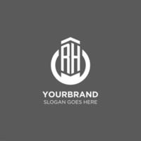 Initial RH circle round line logo, abstract company logo design ideas vector