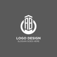 Initial RB circle round line logo, abstract company logo design ideas vector
