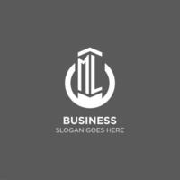 Initial ML circle round line logo, abstract company logo design ideas vector