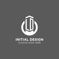 Initial LD circle round line logo, abstract company logo design ideas vector