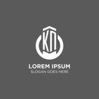 Initial KN circle round line logo, abstract company logo design ideas vector