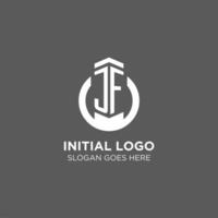 Initial JF circle round line logo, abstract company logo design ideas vector