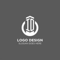 Initial IO circle round line logo, abstract company logo design ideas vector