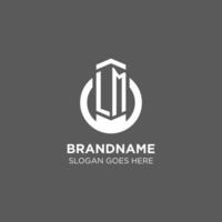 Initial LM circle round line logo, abstract company logo design ideas vector