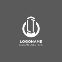 Initial LT circle round line logo, abstract company logo design ideas vector