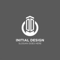 Initial OD circle round line logo, abstract company logo design ideas vector