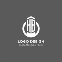 Initial HB circle round line logo, abstract company logo design ideas vector