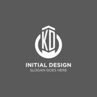 inicial kd circulo redondo línea logo, resumen empresa logo diseño ideas vector