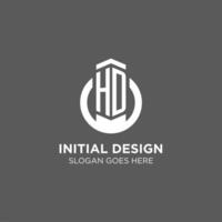 Initial HD circle round line logo, abstract company logo design ideas vector