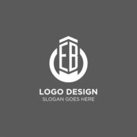 Initial EB circle round line logo, abstract company logo design ideas vector