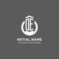 Initial DE circle round line logo, abstract company logo design ideas vector