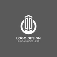 Initial DO circle round line logo, abstract company logo design ideas vector