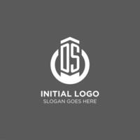 Initial DS circle round line logo, abstract company logo design ideas vector