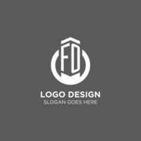 Initial FO circle round line logo, abstract company logo design ideas vector