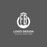 Initial FB circle round line logo, abstract company logo design ideas vector