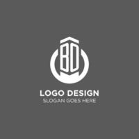 Initial BO circle round line logo, abstract company logo design ideas vector