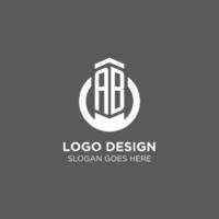 Initial AB circle round line logo, abstract company logo design ideas vector