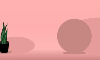 Simple pink and elegant background concept. sansivera on the pink room vector