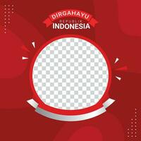 Frame twibbon of Indonesia independence day template vector