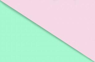 Abstract geometric water color paper background in soft pastel pink and green trend colors with diagonal line. photo