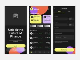 Clean UI UX design template vector. Suitable for mobile application finance, banking, crypto, and ewallet. vector