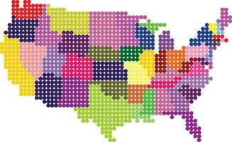 USA map designed in dots vector