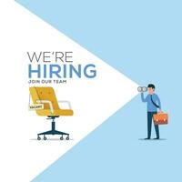 We're hiring with minimalist design concept vector