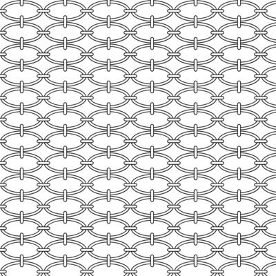 black line interlocking mod ovals vector seamless background pattern