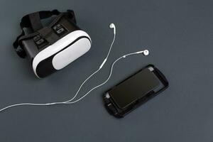 Virtual reality headset. Top view photo