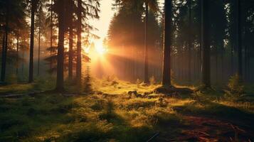 Sunrise in the Forest photo