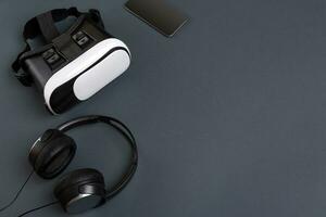 Virtual reality headset. Top view photo