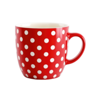 Red polka dot cup isolated. Generative AI png