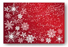 Beautiful falling snowflakes, wallpaper, background with copy space. Winter dust ice particles. Snowfall, red background. Winter snowflakes. January, december, february theme. Snow hurricane scenery. vector