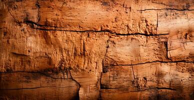 Balsa wood texture, panoramic old background - AI generated image photo