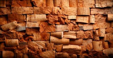 Balsa wood texture, panoramic old background - AI generated image photo