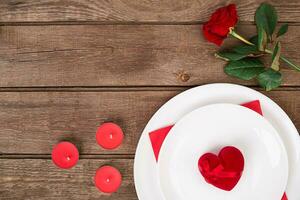 romántico cena concepto. enamorado día o propuesta antecedentes. foto