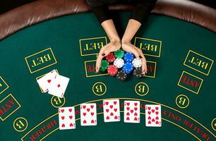 Poker play. Chips photo