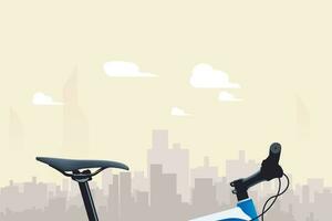bicycle city silhouette vector