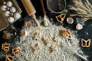 The process of making cookie, top view photo