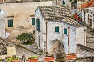 asombroso ver de el antiguo pueblo de matera, del Sur Italia. foto