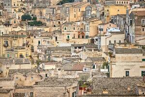 Breathtaking view of the ancient town of Matera, southern Italy. photo