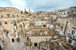 asombroso ver de el antiguo pueblo de matera, del Sur Italia. foto