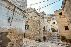 asombroso ver de el antiguo pueblo de matera, del Sur Italia. foto