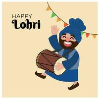 Illustration of happy lohri day vector design